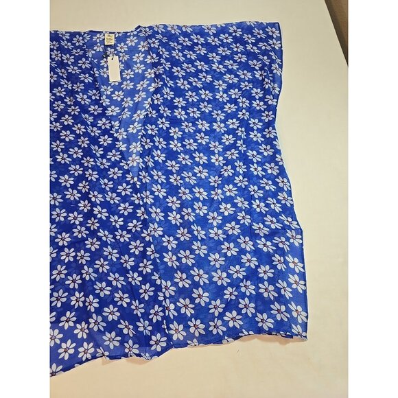 Raj blue kimono One Size daisy beach cover up open front lightweight New - Picture 10 of 10